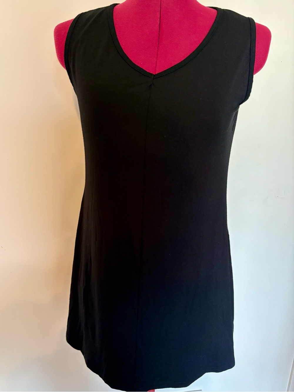Papa Vancouver Black Bamboo V-Neck Flowy Tank Tunic Top - Size L